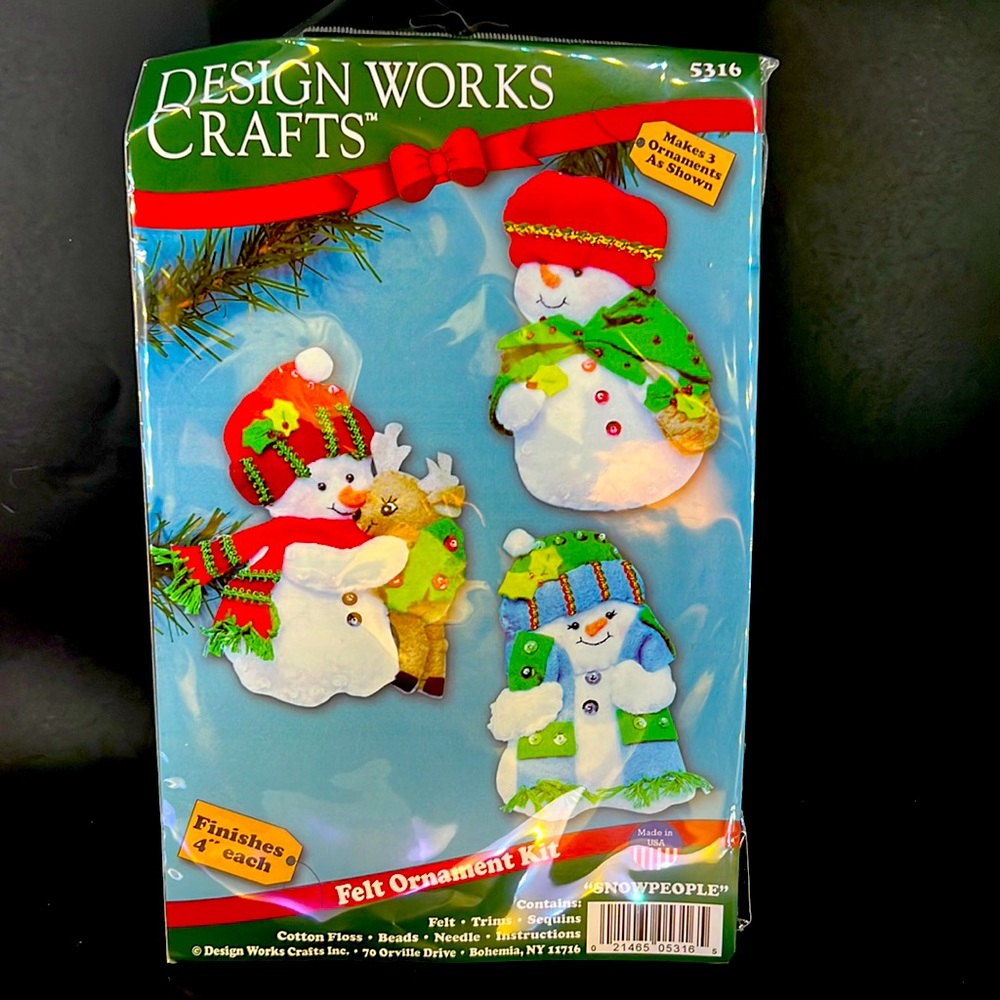 Felt snow ornament kit diy